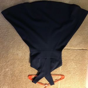 Likely navy blue A-Line dress